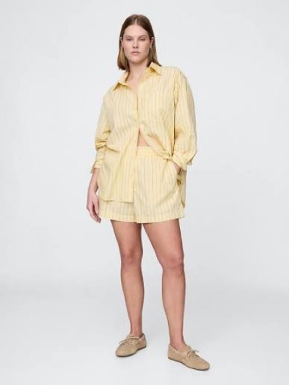 Gap cotton yellow poplin shorts